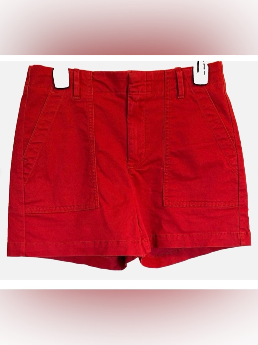 Banana Republic Red Utility Chino Shorts Stretch Cotton Size 4